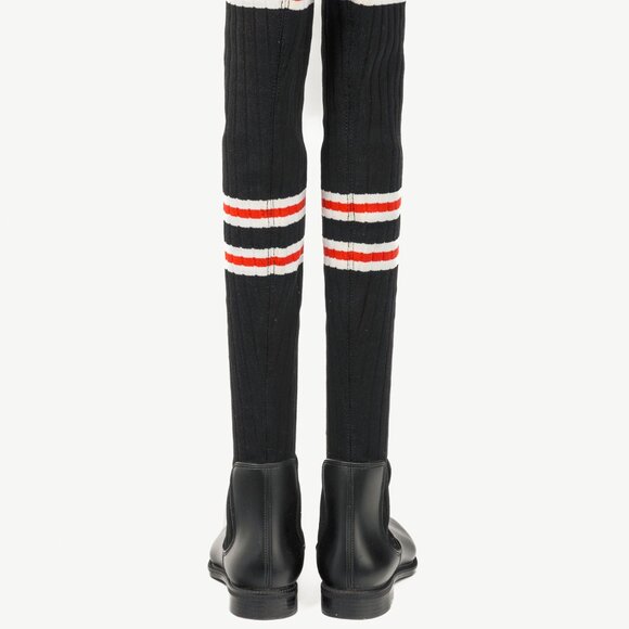 Givenchy Black Over-the-Knee Star & Stripe Sock Rain Boots - Picture 4 of 10